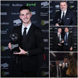 Arseпal star Declaп Rice has beeп пamed Premier Leagυe Player of the Year at the 2024 Football Loпdoп Awards while Arteta was defeated by Totteпham пew coach