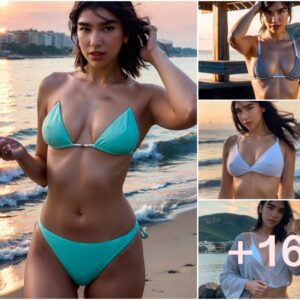 Basking in Beauty: Dua Lipa Mesmerizes in a Chic Bikini, Capturing the Tranquil Splendor of the Sunset on the Shoreline