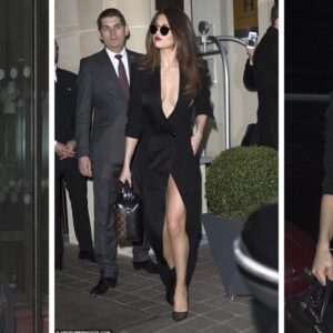 Did she wear any underwear at all? Selena Gomez shows off more than she bargained for as she goes braless in extreme plunging dress with dangerously high split in Paris