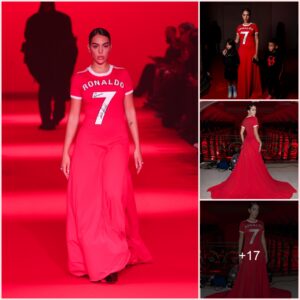 LADY IN RED: Georgina Rodriguez stuns in red dress at Paris Fashion Week reliving Ronaldo’s golden age at Theater of Dreams