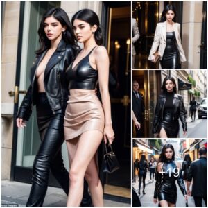 Kendall Jenner's ready to party! Supermodel slips into leather LBD for night out in Paris after closing the Schiaparelli show