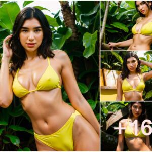 A Splash of Sunshine: Dua Lipa Captivating Rainforest Escape in a Yellow Bikini