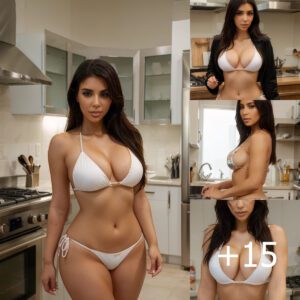 Captivating Elegance: Kim Kardashian's Delightful Bikini Affair Unfolds in the Heart of the Kitchen