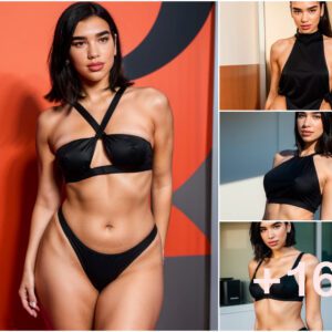 Embracing Dua Lipa Allure: Effortlessly Chic in Super-Standard Curves with Black Pajama Elegance