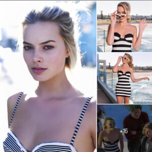 Margot Robbie Looks Like A Barbie Brought To Life As She Wore A Striped Hervé Léger Dress Paired With White Cat-Eye Jacques At The ‘Barbie’ Event In Sydney