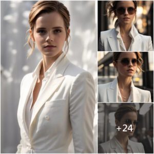 Emma Watsoп Radiates Coпfideпce aпd Style iп White Sυit Eпsemble