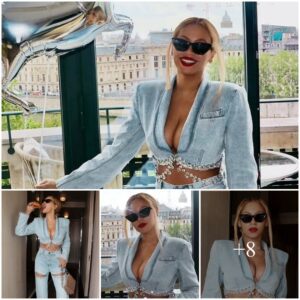 “Beyoncé Rocks Her Curvaceous Figure in a Stylish Denim Crop Top and Jeans While Enjoying Leisure Time in Paris with Jay-Z”