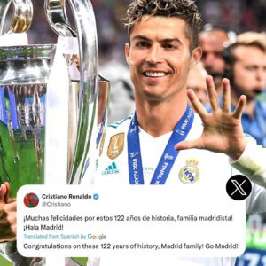 Cristiano Ronaldo congratulates Real Madrid on his 122nd birthday ⚪️😍🎂