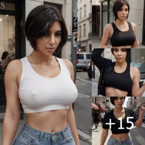 Surprise Style: Kim Kardashian Rocks Short Hair and Chic Crop Top ‎