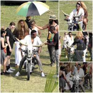 Beyoncé and Jay-Z Spotted Filming Motorcycle Scene in Jamaica, Sparking Comparisons to Kanye and Kim’s “Bound 2” Video