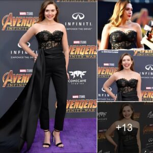 Elizabeth Olsen Radiates Elegance and Style as She Attends the World Premiere of 'Avengers: Infinity War' in Los Angeles, Adding Glamour to the Red Carpet Affair. ‎