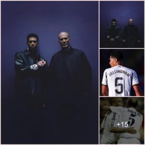 England superstar Jude Bellingham links up with Zinedine Zidane as the past and present Real Madrid No 5s sport stylish all-black jackets in new Adidas Y-3 advert