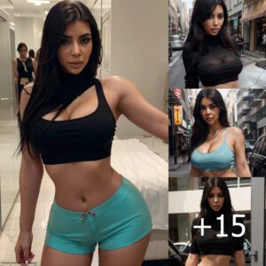 Mesmerizing All Eyes: Kim Kardashian Draws Attention in a Sexy Croptop and Shorts Ensemble, a Stunning Display of Contemporary Elegance