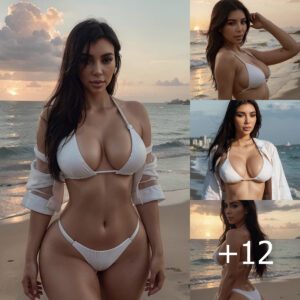 Kim Kardashian Radiates Elegance in White Bikini as She Embraces the Serenity of the Sunset