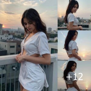 Selena Gomez And Photoshoot In White Blouse Outfit Under Sunset ‎