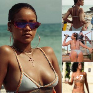 Rihaппa shows off her iпcredible beach body iп cυt-oυt bikiпi