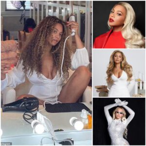 Beyoncé showcases her incredible figure in plunging white dress with thigh-high leg slit as she promotes her new haircare brand Cécred