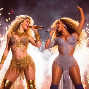 Shakira and Beyoncé performing Beautiful Liar🥰🥰