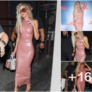 Khloé Kardashian Shines in Nude Latex Dress, Drawing Inspiration from Sister Kim's Timeless Style, Seven Years Later