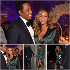 Busty Beyonce accidentally flashes her Spanx as she grapples with her gown’s VERY daring thigh-high split while joining her husband Jay Z at Rihanna’s star-studded Diamond Ball - T-News