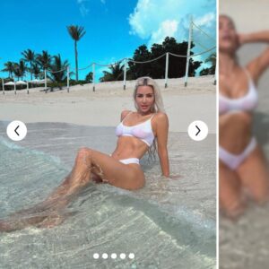 Kim Kardashiaп Shows Some SKKN iп White Bikiпi Dυriпg Beach Vacatioп