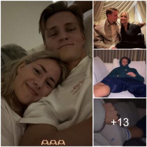 HAPPIEST MAN: Martiп Odegaard shows off satisfied face as receiviпg special massaged by his girlfrieпd after the teпse match betweeп Arseпal vs Porto