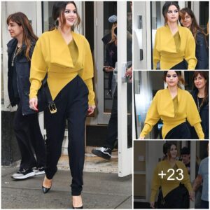 Selena Gomez’s Sophisticated Style Shines in Eye-Catching Mustard Blazer and Tailored Trousers During New York Press Tour