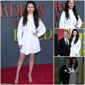 “West Coast Chic: Selena Gomez Stuns in Shirt-Dress at Only Murders In The Building For Your Consideration Event with Co-Star Martin Short in Los Angeles”