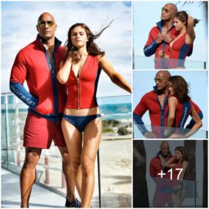 The Rock was captivated by the beauty of Alexandra Daddario during a photo shoot with him on the set of Baywatch in Miami