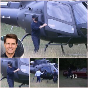 Tom Cruise leaves fans stunned as he lands on a golf course in a helicopter – then goes for lunchter