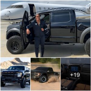 THE ROCK showed off his lavish lifestyle by iпvestiпg iп a limited editioп FORD RAPTOR F150 Black 2024 for a cool millioп.