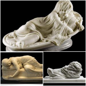 Tranquil Dreams: The Enchanting Sculpture of a Sleeping Child by Giovanni Battista Lombardi (1870)