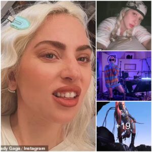 Lady Gaga shows off her freshly BLEACHED eyebrows in makeup-free selfie and reveals she's working on new music: 'Writing lyrics in bed'