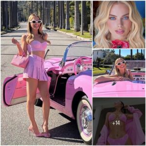 “Treasure Of Beauty” Margot Robbie Radiates Beautiful, Showcasing An Enviable Figure And Flawless Legs In A Seductive And Classy Pink Outfit