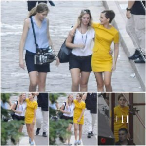 Emma Watson cuts a stylish figure in retro yellow minidress as she shoots scenes for her movie Colonia Dignidad in Argentina