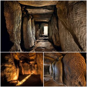 Newgrange a neolithic tomb about 5,200 years old,was built in 3,200 BC. It"s older than the pyramids in Egypt by 600 years and older than Stonehenge by 1,000 years.