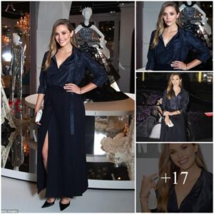 Elizabeth Olsen Turns Heads: Flaunting Thigh in Navy Maxi Skirt at Dior Gala Ball