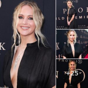 Elegant Enchantment: Jennifer Lawrence Dazzles in Striking Black Gown at Dark Phoenix Premiere in Los Angeles