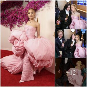 Ariana Grande Shines Barbiecore To The Red Carpet In A Pink Bubblegum Glinda Dress And Receives Sweet Gestures From Her Adorable Sister Billie Eilish At The 2024 Oscars.