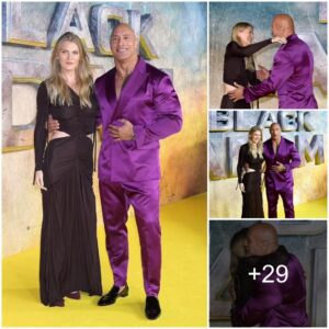 Dwayne “The Rock” Johnson kissed Ella Loudon on the cheek and gave a warm welcome on the red carpet