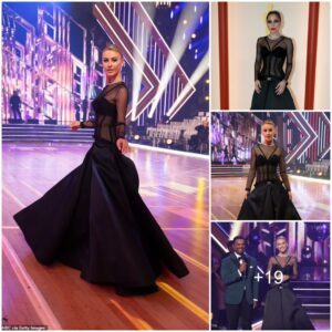 Julianne Hough dons the same Versace gown that Lady Gaga wore to the 2023 Oscars during the Dancing With the Stars Season 32 finale