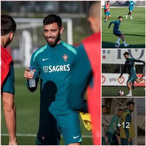 Bruno Fernandes has his first training session with the Portuguese team and dreams of winning the Euro 2024 championship without Ronaldo