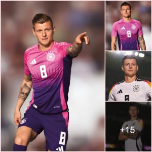 SIMPLY OUTSTANDING: Toni Kroos looks extremely cool in the new Adidas-designed German national team jersey, gearing up for Euro 2024