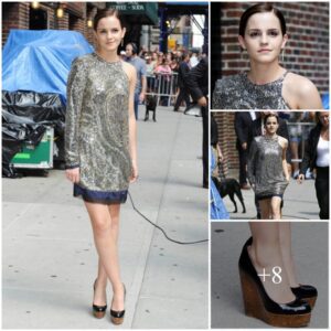 Emma Watson Stuns in Sparkly Silver Mini Dress at Late Show With David Letterman