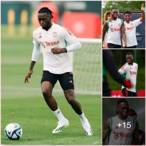 “Manchester United Receives Fitness Boost: Aaron Wan-Bissaka Spotted Practicing at Carrington, Hinting at Return to First-Team Action”