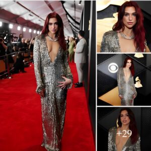 Glitz and Glamour: Taylor Swift, Miley Cyrus, Kylie Minogue, and Dua Lipa Shine Bright on the Grammy Awards 2024 Red Carpet .