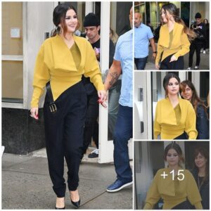 Selena Gomez Stuns in Eye-Catching Mustard Ensemble During New York Press Tour: A Look at Her Style Evolution