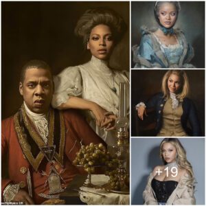 Rihanna, Beyonce and husband Jay Z join the likes of Adele and the late Amy Winehouse as they are immortalised into Renaissance oil paintings by digital artist Kyes