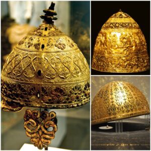 Resurrecting Ancient Glory: French Cave Reveals Stunning Golden Celtic Helmet from 350 BC