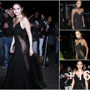 Selena Gomez Stuns in Bold Black Gown, Radiating Confidence and Allure on the Red Carpet